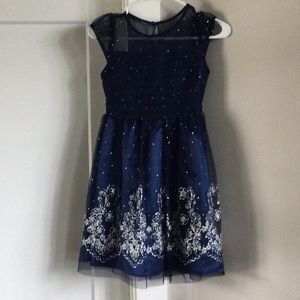 Girls navy blue formal dress